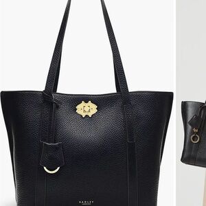 Black Leather Tote Bag -Museum Street Medium Tote Bag